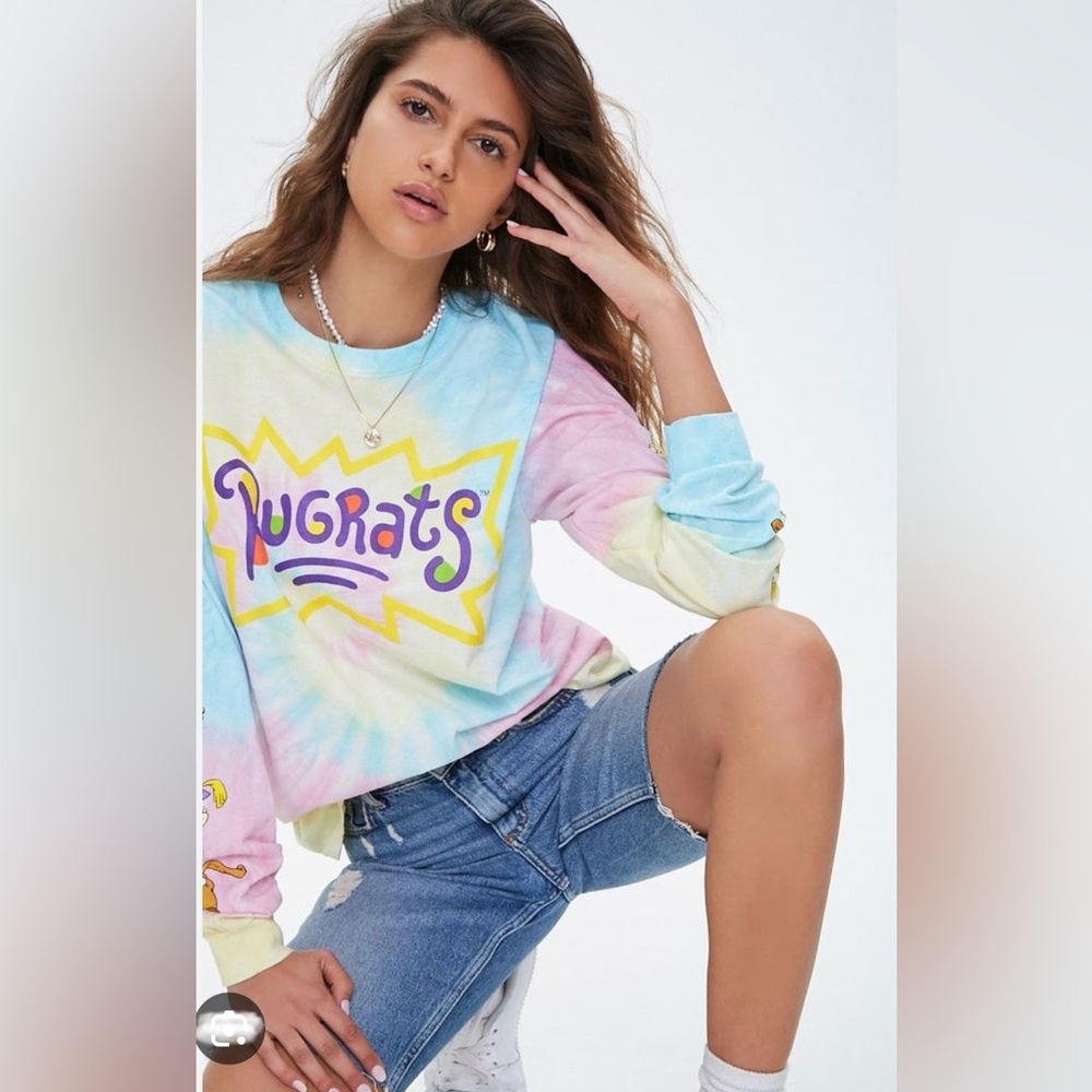 New Rugrats graphic tee tie dye tee rugrats top sweatshirt long sleeve tee